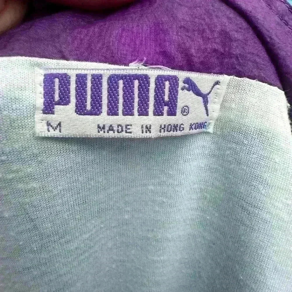 Vintage Puma wind breaker jacket. 80s fashion! Size M. Pink, blue, purple. Fun! - Picture 12 of 12